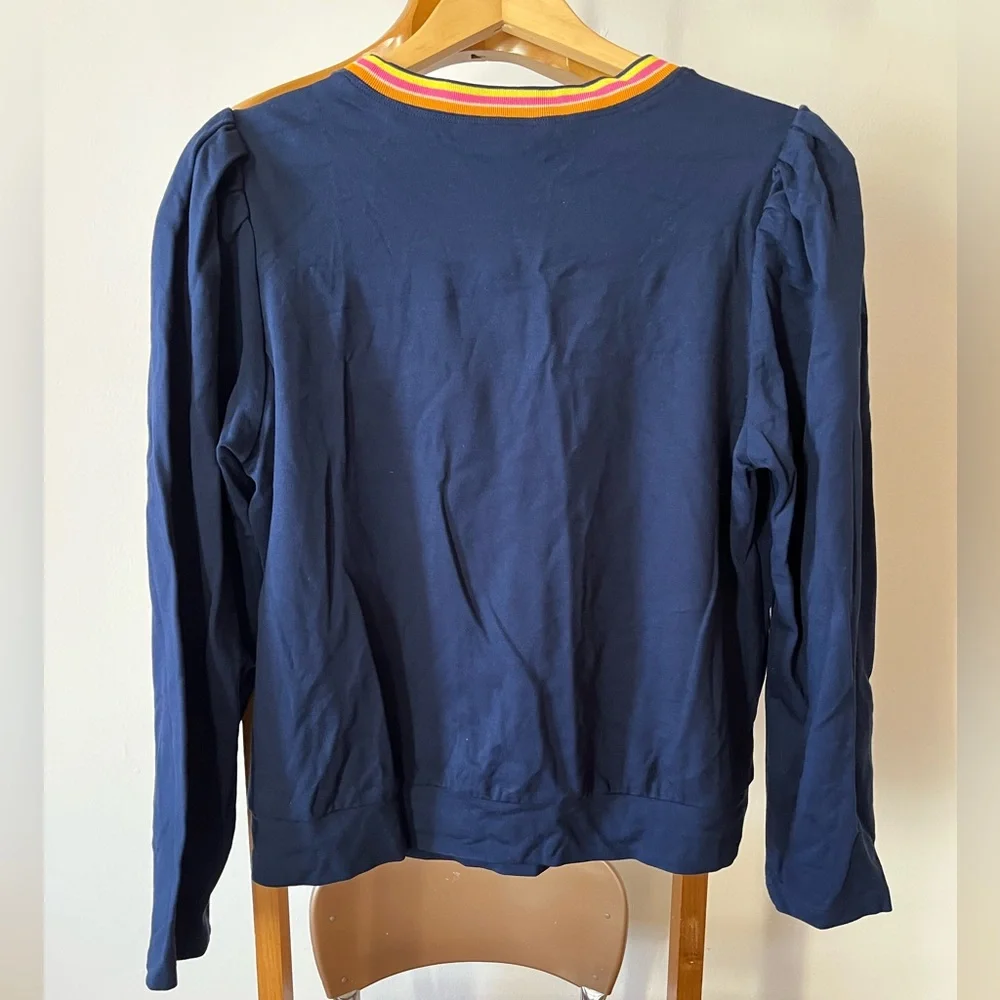 Trina Turk navy sweatshirt - Picture 3 of 4